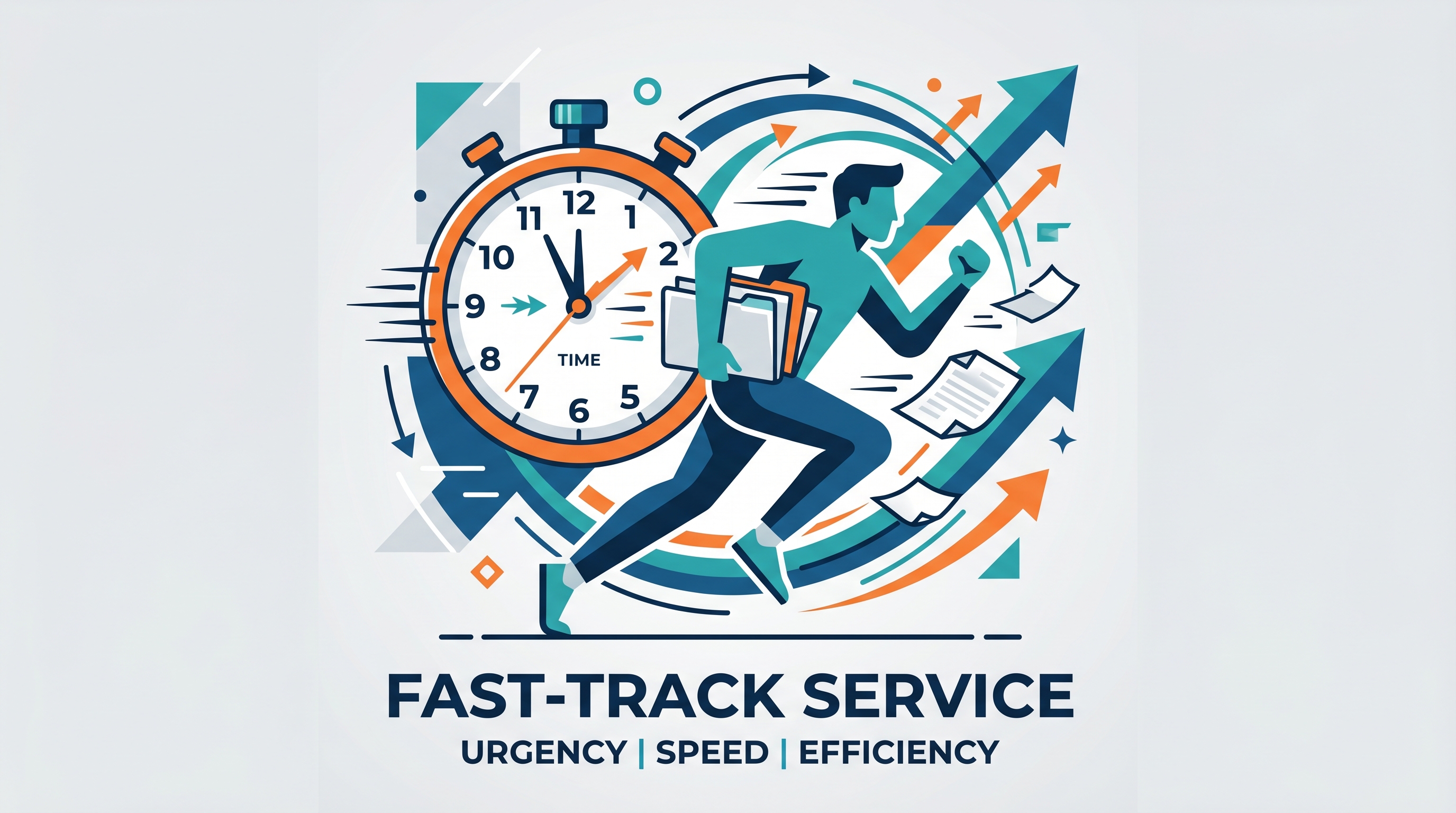 Fast-Track Service illustration — urgency, speed and efficiency